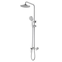 VIGA Bath Shower Column Set Brass Chrome Round Bathroom Shower Mixer