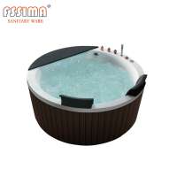 Indoor freestanding two person use tub small wooden bathtub