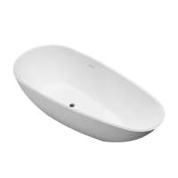 Oval freestanding Solid surface Matte white 2 person bathtub