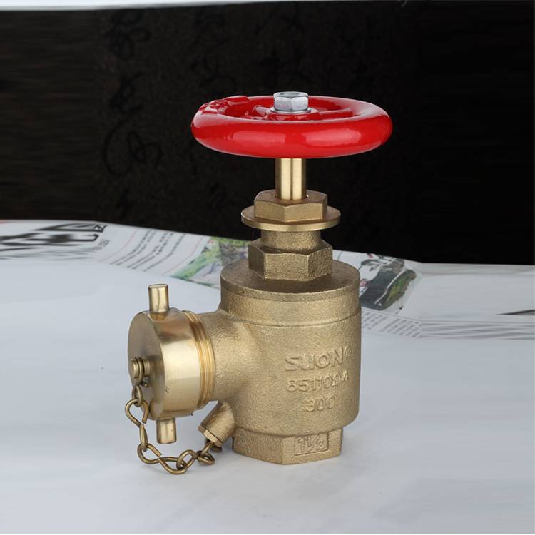 1 1/2" Angle Hose Valve Male Thread Outlet With Caps Brass Fire Valve Ulc Listed Brass Fire Safety Hose Valve With Plug