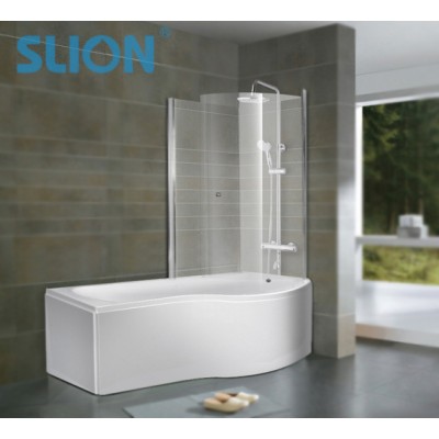 Modern P shape cheap acrylic bathtub for adult soaking