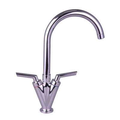 High quality hot sale Bathroom Sink Faucet Deck Mount brass chrome One Hole kitchen hot and cold brain mixer tap