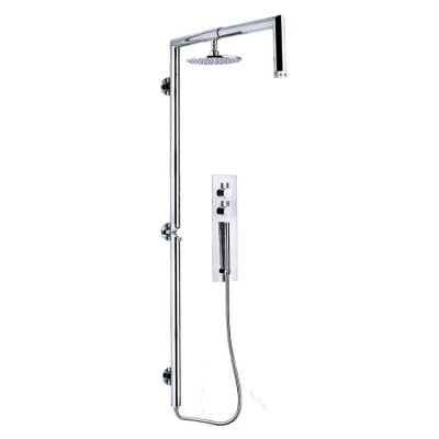 WRAS TMV2 Brass  thermostatic dual concealed valve shower pole with screen brace long plate with handset holder shower